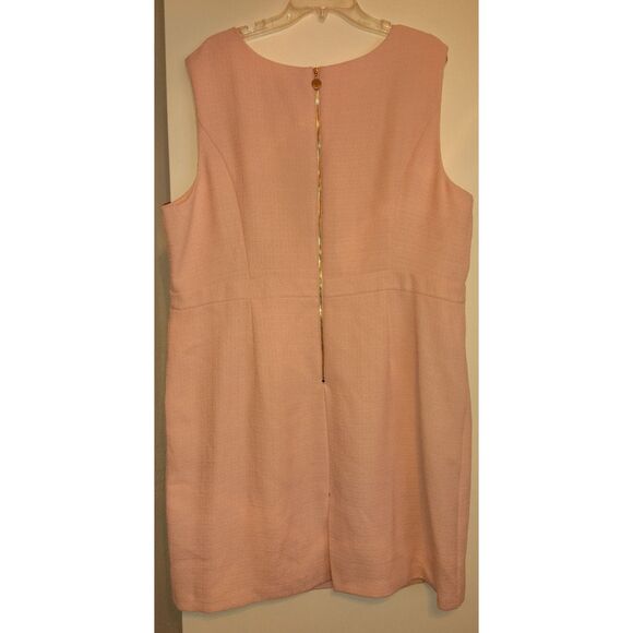 Ellen Tracy Dress 22W Light Pink Embroidered Beaded Zip Up Office Wedding Tea - Picture 3 of 11